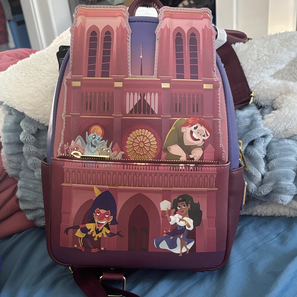 Loungefly Disney Hunchback of Notre Dame Backpack - Purple and Pink